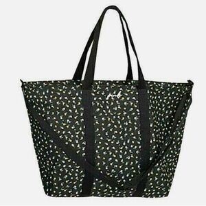 NWT PINK Stylish Black Tote with Speckled Design and Durable Fabric